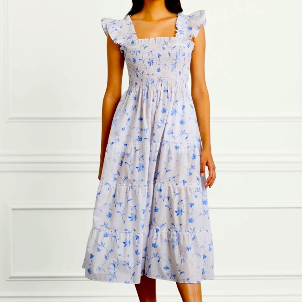 Gorgeous Hill House Ellie Nap Dress in Blue Botanical XS